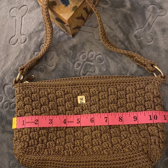 Lina bundle/2 crocheted bags purses tan brown handles - Picture 13 of 14